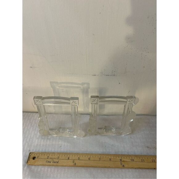 2 Princess House crystal frames sports vintage 5"x5.5" - Picture 1 of 3